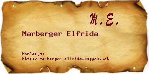 Marberger Elfrida névjegykártya
